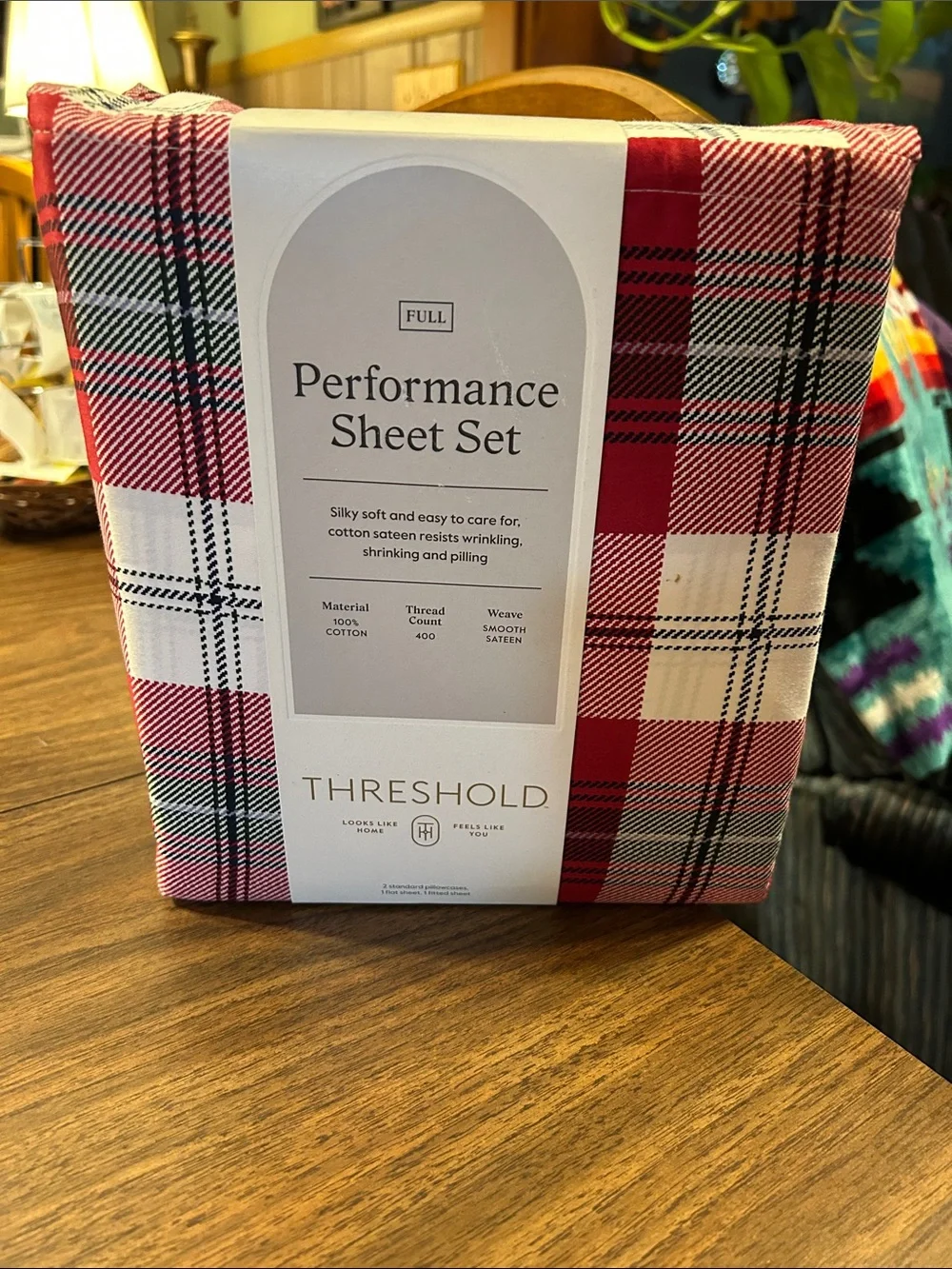Threshold Plaid Performance Sheet Set - Red, White, Black
